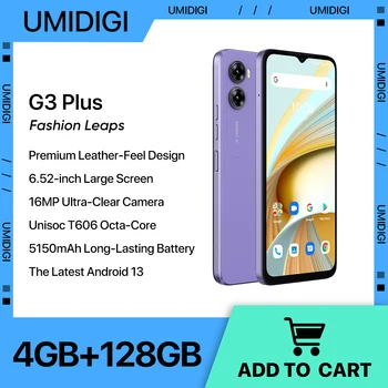 UMIDIGI G3 PLUS Smartphone, Android 13 ,Unisoc T606, 4GB+128 GB, 16 mp Fotoaparát,5150mAh Batérie, Dual SIM 4G mobilné Telefóny