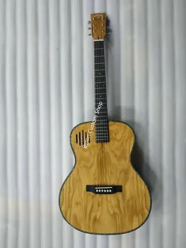 doprava zadarmo na všetky pevné európskej olivového dreva gitara OM custom handmade pevné OM 14 pražce olivewood akustická gitara