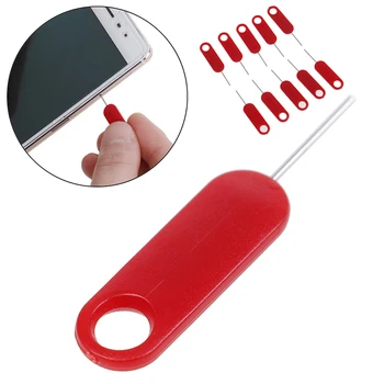 10pcs zásuvka na Kartu Sim Odstránenie Vysunúť Pin Kľúčový Nástroj z Nerezovej Ocele Ihly pre iPhone, iPad, Samsung pre Huawei Xiao Červená Farba