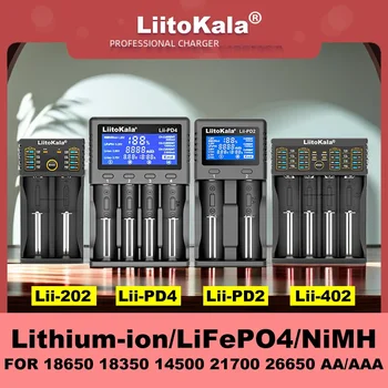Liitokala-Batérie, Nabíjačky, Lii-202, Lii-402, Lii-PD4, PD2, 18650, 1.2 V, 3,7 V, 18350, 26650, 21700, NiMH Lítiové Batérie, Nabíjačky