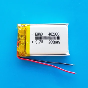 3,7 V 200mAh 402030 Polymer Lithium Lipo Batérie Nabíjateľné Prispôsobené Veľkoobchod CE, FCC, ROHS MKBÚ Certifikácie Kvality