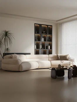 Francúzsky obývacia izba gauč malý byt módne moderný jednoduchý high-end zakrivené dizajnér textílie gauč