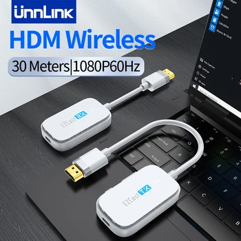 Unnlink Bezdrôtové pripojenie HDMI Extender Kit Video Vysielač, Prijímač 30 m 1080P pre Fotoaparát, Notebook, PC, TV Monitor Stretnutie Projektor