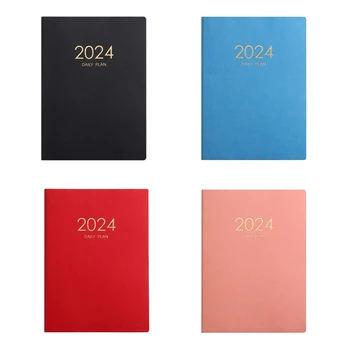 2024 Plán Notebook Kalendár Pribrala Denného Plánu, Notebook Týždenný Notebook Kancelárske Školské potreby 21.2 Cm X 28,8 Cm X 2Cm