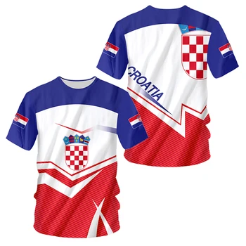 Chorvátsko štátny Znak, Vlajka 3D Tlač Letné Deti T-Shirt Bežné Nadrozmerné O-Krku Pulóver Vlasteneckej Trend detské Oblečenie