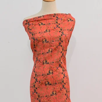 Vysoko kvalitný čistý ramie textílie Nový štýl ratan tlač textílií Lete tenký štýl šaty župan cheongsam tissus