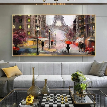 Veľkosť 5D DIY Paríž Krajiny olejomalieb Tlač Na Diamantové Maliarske Umenie Abstraktné Eiffelova Veža Akvarel Obrázky Domova