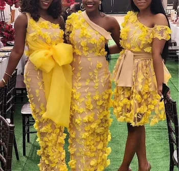 2023 Luxusný Žltý 3D Kvety Afrického Čipky Tkaniny Vysokej Kvality francúzsky Nigérijský 3D Čipky Textílie Pre Večerné Svadobné Šaty LJH2303