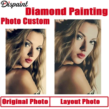 Dispaint Foto Vlastné Diamond Maľovanie Cross Stitch Plné Námestie/Kolo Drahokamu DIY Diamond 3D Diamond Výšivky Darček Predaj