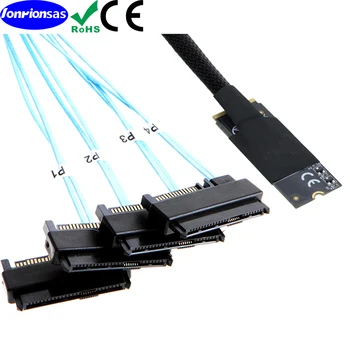 M. 2 SFF-8643 na 4X SAV SFF-8482 2 v 1 NVME PCIe SSD Adaptér & Kábel pre Doske Intel SSD 750 p3600 p3700