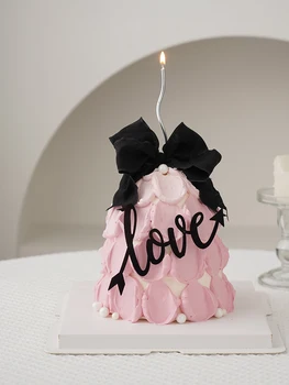 Farba Pásky Zakrivené Sviečky Queen ' s Happy Birthday Cake Vňaťou Dekorácie, Svadobné Valentína Srdce Dezert Pečenia Dodávky