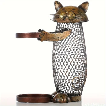 Stolový Kontajner Skladovanie Ornament Peniaze Jar Skladovanie Dekorácie Malá Mačka Červené Víno Stojan Cute Cat Držiak Na Fľašu Vína