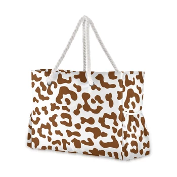 Veľké Rameno Shopper Taška pre Ženy 2021 Leopard Tlač Nakupovanie Tote Tašky Nylon Eco Skladacia Opakovane Textílie Pláži Kabelky