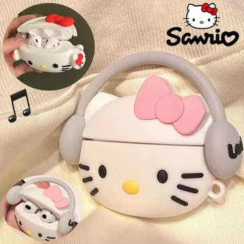 Sanrio Hello Kitty Airpods Prípade Airpods Pro 3 2 1 Roztomilý Tvorivosti Žien Silikónové Bezdrôtový Bluetooth Headset Ochranný Kryt