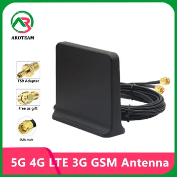 2*2 Dual Kábel 2 600~6000Mhz 5G 4G LTE 3G GSM Full Band Omni Antény WiFi 12dbi Vnútorné Magnetické Základne Router Leteckých TS9 SMA