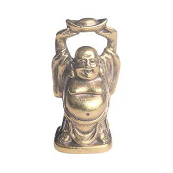 Mosadz zdvíhacie Yuanbao Maitreya Budha ploche ozdoby Nafu Maitreya ponúka poklad tvorivé ozdoby