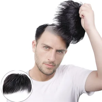 Parochňa patch pre mužov je vrchol hlavy vlasy patch, plešatý, čelo, pokrývajú biele vlasy, prírodné a priedušná simuláciu vlasov