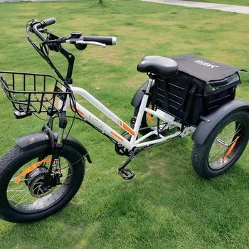 Hot predaj USA elektrický bicykel tri wheeler elektro horských trike 20-palcový 7 rýchlosť trojkolka na predaj