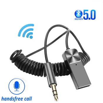 Auto Bluetooth Prijímač Vysielač Bezdrôtového pripojenia BT Aux Adaptér USB 3,5 mm Jack Car Audio Aux Bluetooth 5.1 5.0 Handsfree Súprava Pre Auto