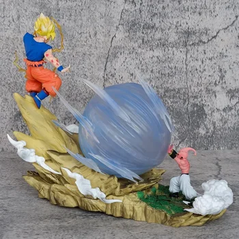 Anime, luff Dragon Ball Z Majin Buu Vs Son Goku 20 cm Figúrka Gk Socha Akčné Figúrky Pvc Zber Model Hračka Pre Dieťa Darček