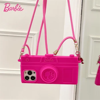 Miniso Barbie Kawai Fotoaparát Silikónové Telefón Prípade Iphone15 pre Apple 13Promax 14Pro odolné proti striekajúcej vode Prípade Mobilný Telefón Majiteľa Prípade