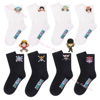 Cartoon Jeden Kus Luff Zoro Chopper Lebky Ponožky Anime Obrázok Shanks Ace Usopp Sanji Nami Nico Robin Bavlnené Ponožky Polovici Teľa Ponožky