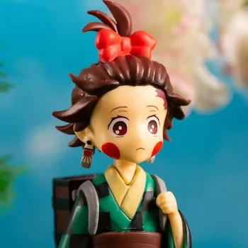 14 cm Démon Vrah Anime Obrázok Školskú Uniformu Stoji Kamado Nezuko Kamado Tanjirou Socha Zberateľskú Model Darček hračky