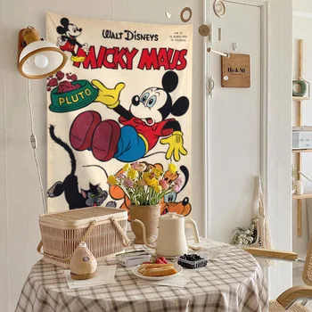 MINISO Mickey Minnie Pozadí Miesto Rozloženie Anime Chipdale Závesné Látkové Foto Banner Disney Spálňa Handričkou Pozadí Veľkoobchod