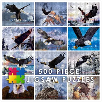 Eagle Zvieratá 500 Kus Skladačky Puzzle Vtákov Diy Tvorivej Puzzle Papier Rozbalí Vzdelávacie Hračky, Darčeky pre Chlapcov a Dievčatá