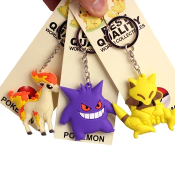Pokémon Pikachu Anime Prívesok Na Abra Gengar Porygon Zliatiny Silikónové Keychain Príslušenstvo Prívesok Taška Krúžok Narodeninám
