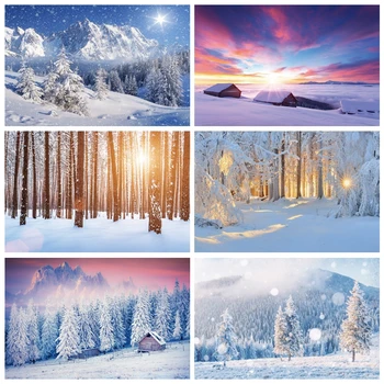 Zimné Ríši Divov Pozadie Snehu Horských Lesov Prírodnej Krajiny Dieťa Dospelých Portrétnej Fotografie V Pozadí Photo Studio