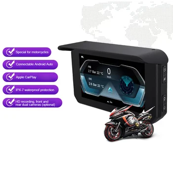 5 Palcový Dotykový Displej Motocykel Špeciálne Navigator Bezdrôtový Android Auto Carplay Motocyklových Gps Fotoaparát Jazdy Nahrávač