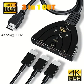 HDMI 3 v 1 Z Port Hub 4K*2K 3D Mini 3 Port kompatibilný s HDMI Prepínač 1.4 b 4K Switcher Splitter 1080P DVD HDTV Xbox, PS3, PS4