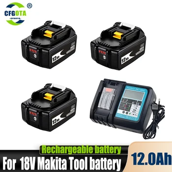 Nové 100% Originálne pre Makita 18V 12000mAh Nabíjateľná Náradie Batérii s LED Li-ion Výmena LXT BL1860B BL1860 BL1850