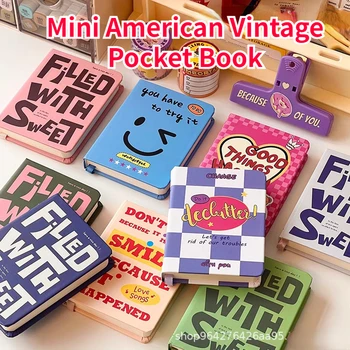 Mini American Vintage Pocket Book Roztomilý Mini Prenosný Malý Notebook A7 Študent Strane Hlavnej Knihy Zápisník Denník Office Školy Darček