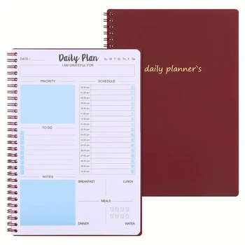 120 Stránok Denný Plánovač, Nedatované, Do Zoznamu Notebook S Hodinové Plán Regolden-Knihy, Kalendáre Jedlo Cievka Organizátori Notebook