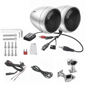 4 Palcov Motocykel Stereo Bluetooth Rádio, Reproduktory Nepremokavé Motocykel Stereo Bluetooth Rádio, Reproduktory S USB, AUX MP3