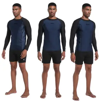 DEMMET Mens Plavky Dlhý Rukáv Vyrážka Stráže Plávanie Surf T-Shirt UV Ochrany Rýchle Suché Pláži Tesný Surfovanie, Potápanie Oblečenie 120 KG