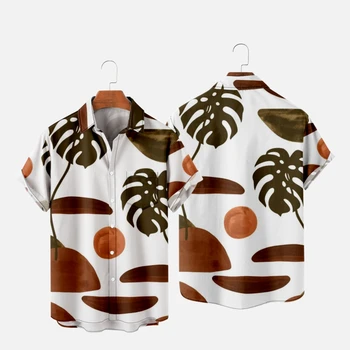 Pánske Havajské T-Shirt Y2K Hombre Fashion Tričko Retro Art 3D Tlač Útulný Bežné Krátky Rukáv Pláži Nadrozmerné Oblečenie 6