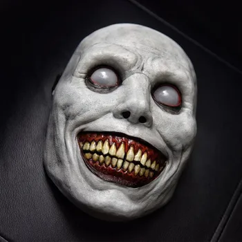 Exorcista Maska Úsmev Biely Eyed Demon Headcover Nové Halloween Teroru Latex Maska
