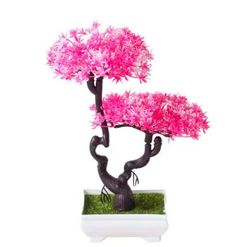 Umelé Rastliny Zasadiť Bonsai Zelená Malý Strom Rastliny Falošné Kvety, Črepníkové Ozdoby Na Domáce Záhradné Party Dekor Hotel Dekor