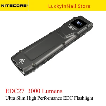 NITECORE EDC27 USB-C Nabíjateľná Baterka Taktické Mini Keychain Svetlo výchovy k DEMOKRATICKÉMU občianstvu Troch Svetlo 3000 Lúmenov Vstavaný Li-ion Batéria