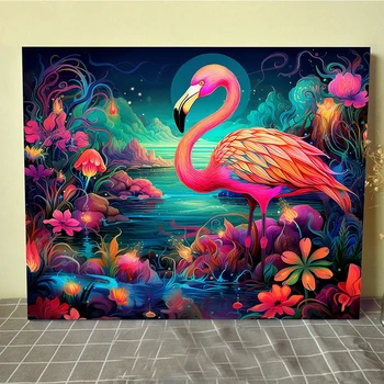Červená Flamingo Plné Námestie Kolo Diamond Výšivky Mozaiky DIY Diamond Maľovanie Cross Stitch Remeselné Darček Jazero Vták Domova