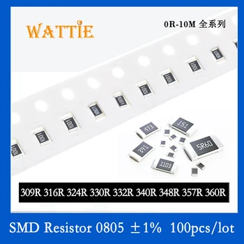 SMD Rezistora 0805 1% 309R 316R 324R 330R 332R 340R 348R 357R 360R 100KS/veľa čip odpory 1/8W 2.0 mm*1,2 mm