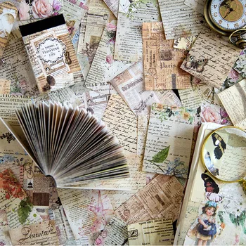 Vintage Doplnky, Materiály Papier Mini Knihy Kvety rukou písaný List DIY Scrapbooking Koláž fotoalbum Nevyžiadanej Vestník Craft Papier