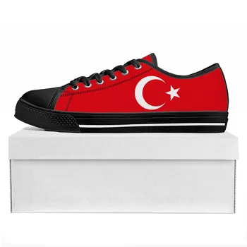 Turecká Vlajka Nízka Vysoká Kvalita Tenisky Pánske Dámske Teenager Plátno Tenisky Turecko Prode Bežné Pár Topánky Vlastné Topánky