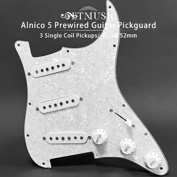 Alnico 5 SSS Prewired Gitara Pickguard Naložené Pickguard Prekvapené Snímače 50/50/52mm pre FD ST Gitara 9 Farieb Vybrať