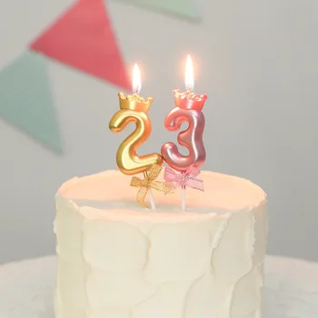 Farebné digitálne sviečka cake decoration Výsadbu vlajky, výročia, narodeniny, party dekorácie cake decoration príslušenstvo nástroje