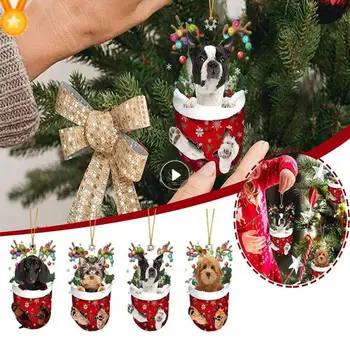 Vianočné Karikatúra Roztomilý Pes 2023 Ozdoby Závesné Dekorácie, Darčeky, Vianočné Závesné Strom Osobné Prívesok Strana Dodávky