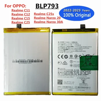 100% Originálne Náhradné BLP793 Batérie Pre Oppo Realme C11 C12 C15 C25 C25s Narzo 20 Narzo 30A Mobilný Telefón 6000mAh Batérie